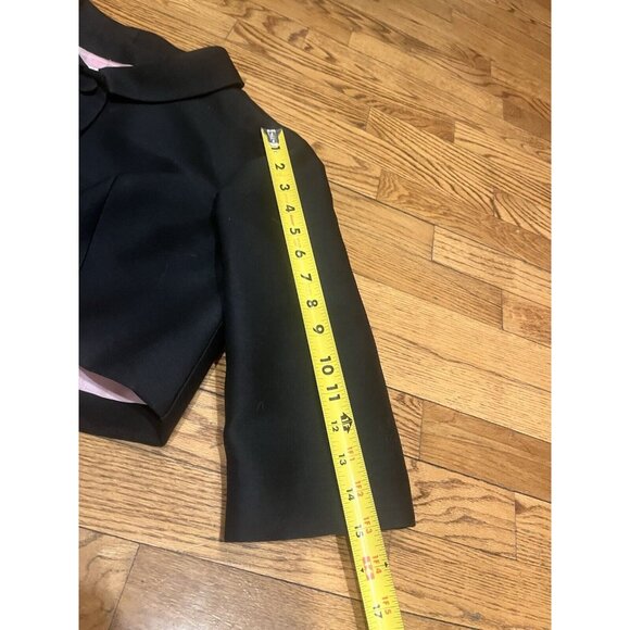 Vintage 60s Dress Coat Jacket Women Black No Size Ruth MCCulloch VERY SMALL CROP - Picture 5 of 10